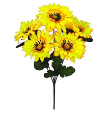 Искусственные цветы букет герберы с ресничками, 36см