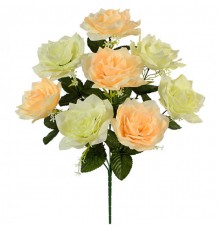 Искусственные цветы букет куст розы крупный, 55см