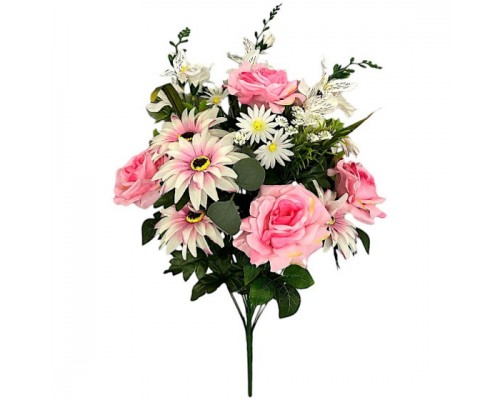 Искусственные цветы букет микс розы, астры, альстромерии, 65см