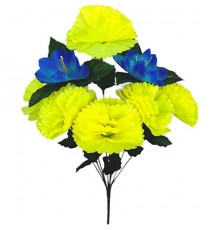 Искусственные цветы букет гвоздик с колокольчиками серия Украина, 48см