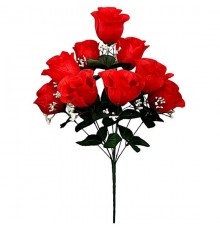 Искусственные цветы букет роз в бутонах, 56см