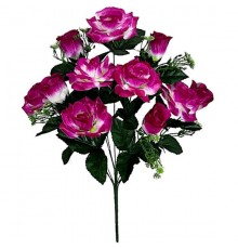 Искусственные цветы букет розы атласные с бутонами, 60см