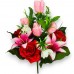 Искусственные цветы букет микс тюльпаны, розы, лилии, 55см