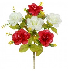 Искусственные цветы букет розы Пастель, 39см